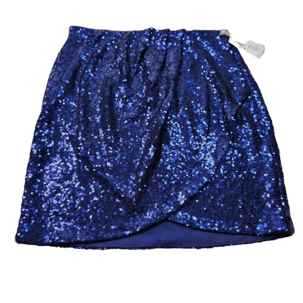 Secret Charm Women's Skirt Size S Collective By Love & Piece Blue Sequin (17) - Picture 1 of 10